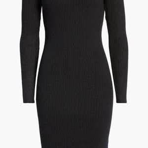 VICI Ribbed Mock Neck Dress - Grey